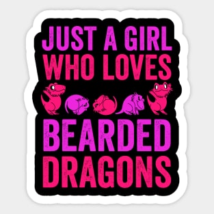 Just A Girl Who Loves Bearded Dragons Sticker